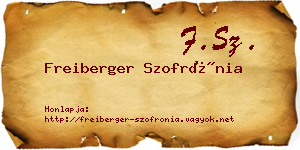 Freiberger Szofrónia névjegykártya
